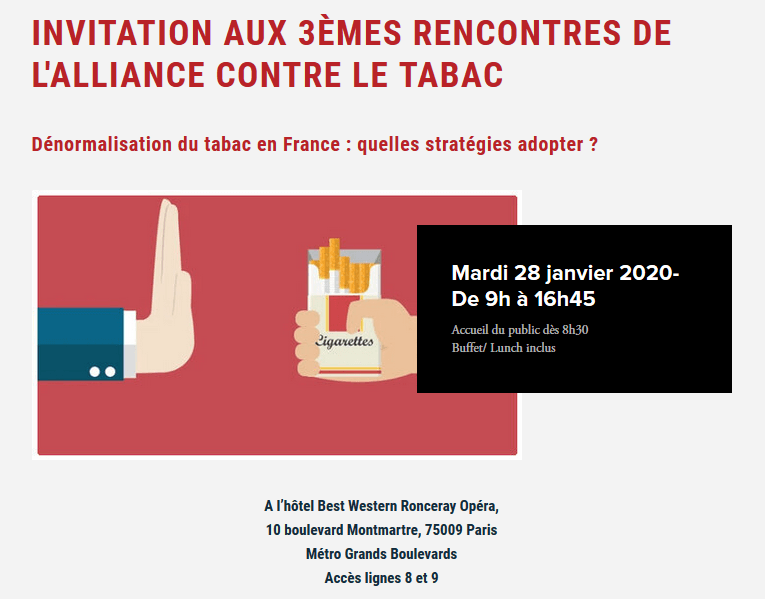 3èmes rencontres de l&rsquo;Alliance contre le tabac : « Dénormalisation du tabac en France »