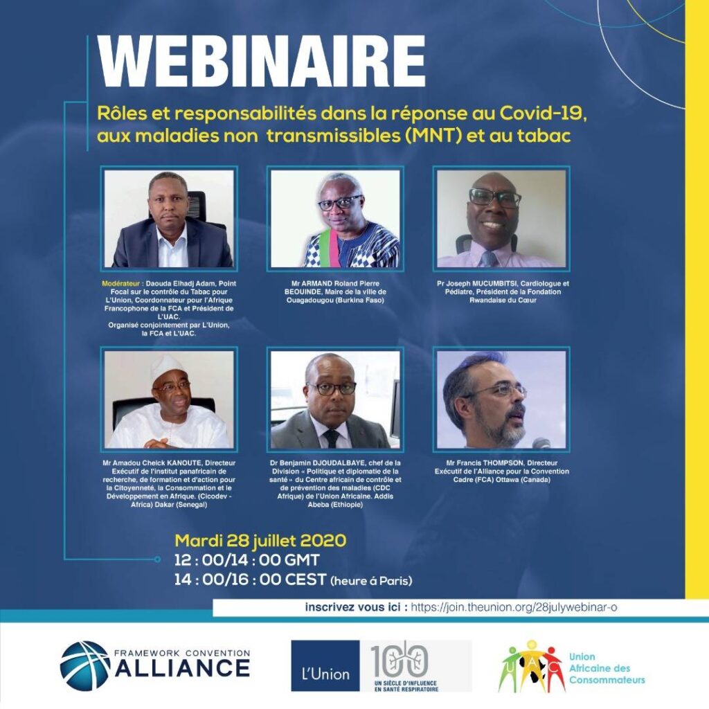 Webinaire. Rôles et responsabilités dans la réponse au Covid-19, aux maladies non transmissibles et au tabac