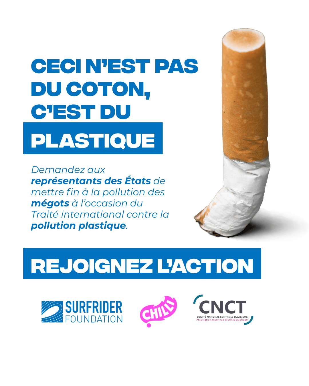 Traité plastique : le CNCT et Surfrider Europe plaident pour l’élimination des filtres de cigarette